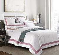 Постельное белье 2-спальное (King size) Sharmes Solid коллекция Prime Белый- Темно-розовый