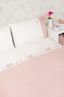 Постельное белье 1,5-спальное Luxberry Paris перкаль экрю-розовый