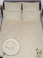 Одеяло 1,5-спальное Лежебока Овечка с овечьей шерстью всесезонное 140х205