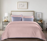 Постельное белье 2-спальное (евро) Sharmes Solid коллекция Coctail Нежно-розовый и жемчужно-серый