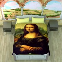 Постельное белье 1,5-спальное Newtone сатин Мона Лиза - репродукция