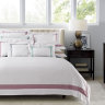 Постельное белье 1,5-спальное Sharmes Solid коллекция Prime Белый- Темно-розовый