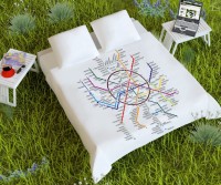 Постельное белье 2-спальное (стандарт) Newtone сатин Карта Метрополитена