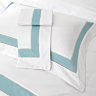 Постельное белье 2-спальное (King size) Sharmes Solid коллекция Prime Белый- Нежно-голубой