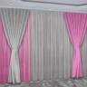 Готовые шторы Реалтекс модель (038) розовый-серый