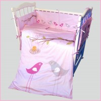 Комплект в кроватку Newtone сатин Нежность розовый (с фартуком)