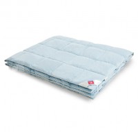 Одеяло пуховое 2-спальное (Евро) легкое Легкие Сны тик Камелия 200x220 голубой