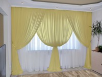 Комплект штор с вуали Реалтекс модель № 092 пастельно-желтый