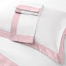 Постельное белье 2-спальное (евро) Sharmes Solid коллекция Fringe Белый- Нежно-розовый