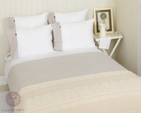 Постельное белье 1,5-спальное Luxberry трикотаж-джерси (с нав 50x70) белый-бежевый