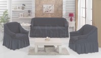 Набор натяжных чехлов на трехместный диван и кресла Bulsan темно-серый
