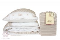 Постельное белье для новородженных Luxberry трикотаж-джерси Медвежата бежевый-белый