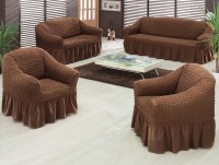 Набор натяжных чехлов на трехместный диван и кресла Bulsan коричневый