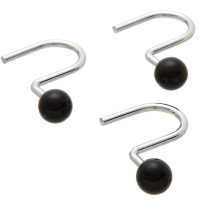 Набор из 12 крючков для шторки Carnation Home Fashions коллекция Ball Type Hook Black