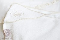 Полотенце с капюшоном Luxberry Queen белый-бежевый 100x100