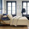 Постельное белье 2-спальное (евро) Sharmes Solid коллекция Luca Серо-бежевый - Темно-синий
