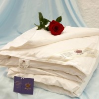 Одеяло 1,5-спальное шелковое Kingsilk Классик шелк в сатине летнее (вес 600 гр) 140x205