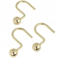 Набор из 12 крючков для шторки Carnation Home Fashions коллекция Ball Type Hook Brass