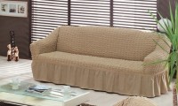 Натяжной чехол на трехместный диван Bulsan кофейный