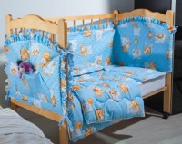 Комплект в кроватку "Кроха" (4 предмета) для новорожденных голубой