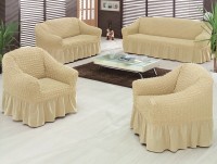 Набор натяжных чехлов на трехместный диван и кресла Bulsan натуральный
