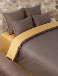 Постельное белье 2-спальное (евро) Luxberry Duetto 5 шоколад-золотой