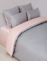 Постельное белье 2-спальное (евро) Luxberry Duetto 6 серый-розовый