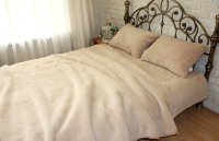 Одеяло 2-спальное (евро) Magic Wool Меринос Облако Бежевое из шерсти мериноса зимнее 200x220