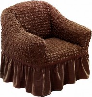 Натяжной чехол на кресло Bulsan коричневый