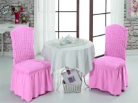 Набор из 2 натяжных чехлов на стул с юбкой Bulsan светло-розовый