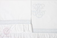 Постельное белье для новорожденных Luxberry Bovi Вензель New белый-голубой