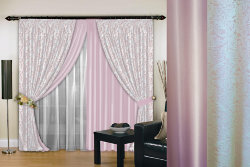 Готовые шторы Реалтекс 019 160x260 нежно розовый-белый