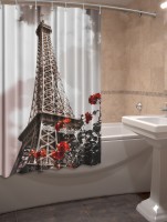 Шторка для ванной Новый стиль Эйфелева башня 148x180