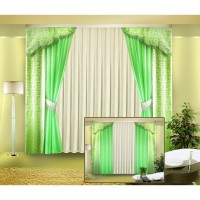 Комплект штор с тюлем Zlata Korunka Б015 зеленый