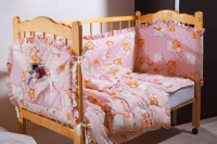 Комплект в кроватку "Кроха" (4 предмета) для новорожденных розовый
